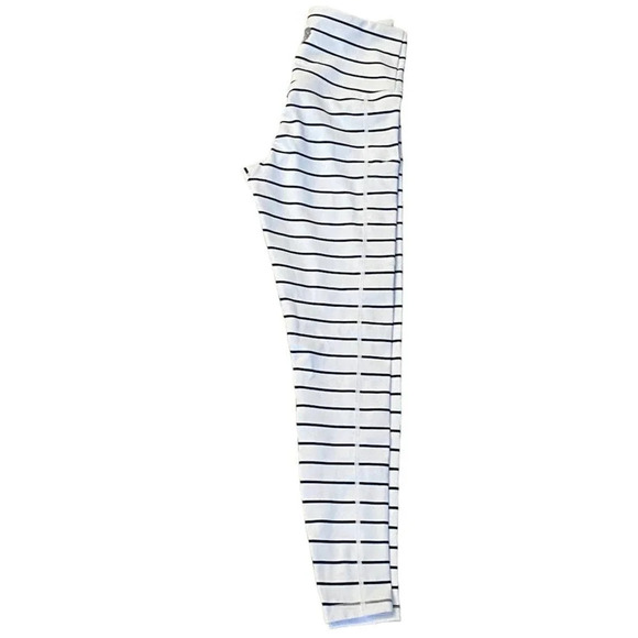 Yoga Gym Workout Leggings White Blue with Pockets Athletic Womens Size Small - Picture 4 of 11